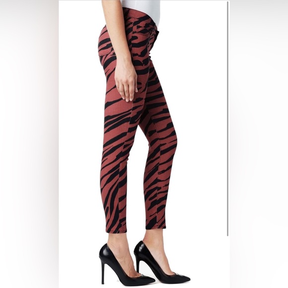 Hudson Women's Denim Jeans KRISTA SUPER SKINNY Red Camo Print - Picture 4 of 7